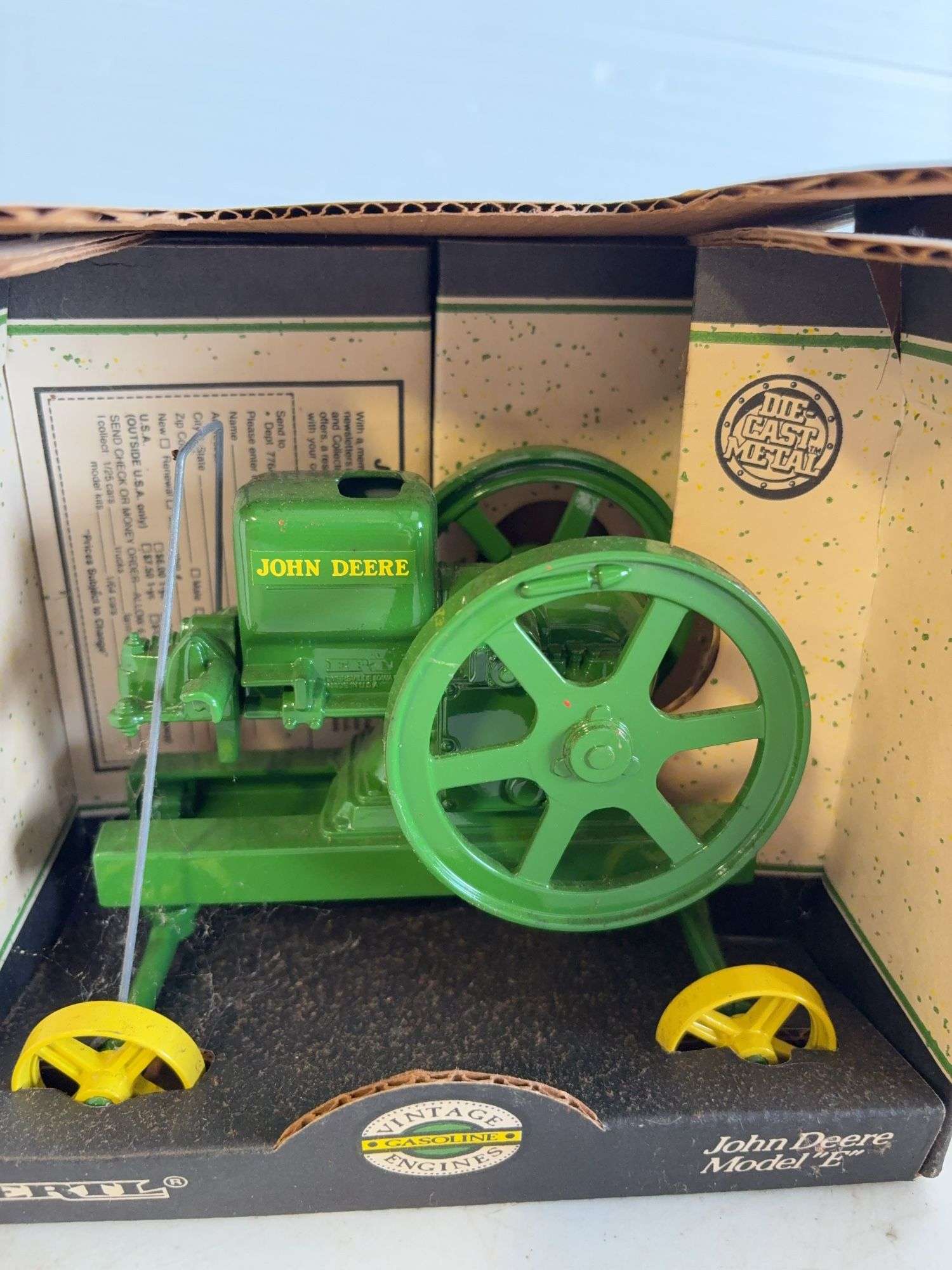 (2) John Deere model E diecast engines - 1/6 scale, dirty