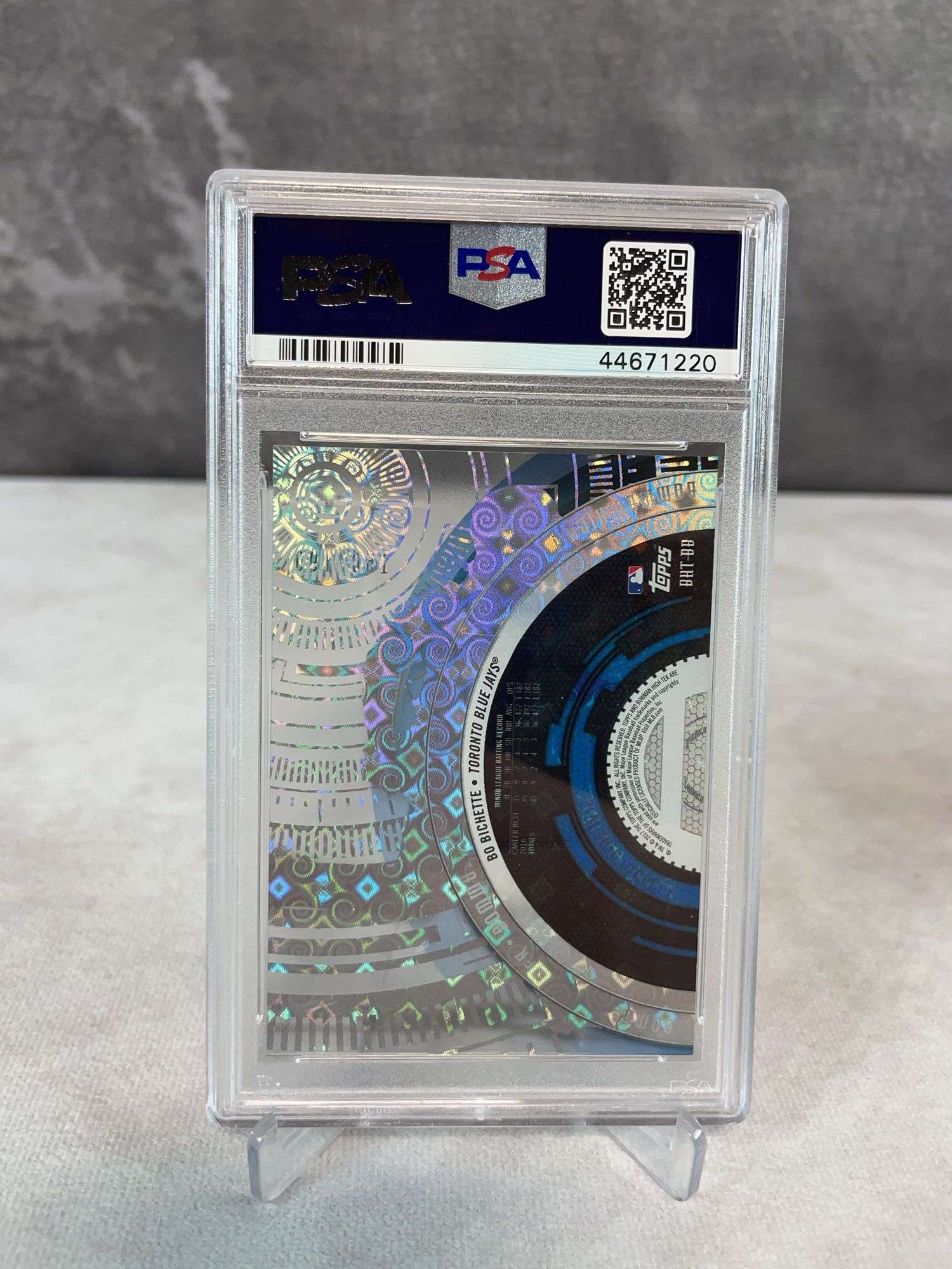 2017 Bowman High Tek Bo Bichette RC (Prospect) Tidal Diffractor #/199 PSA 9