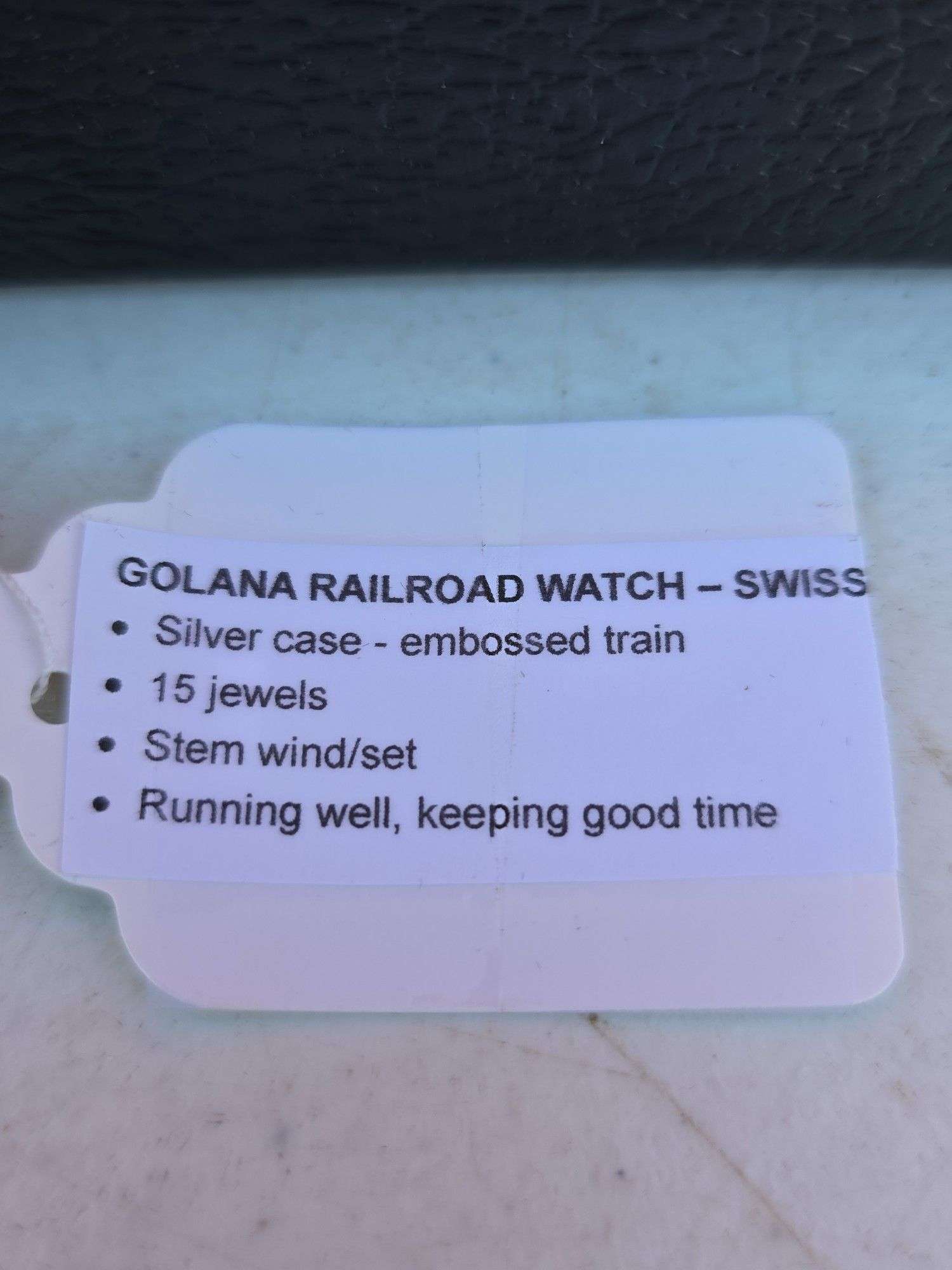 GOLANA SWISS RAILROAD WINDUP POCKET WATCH WORKS 15 JEWEL