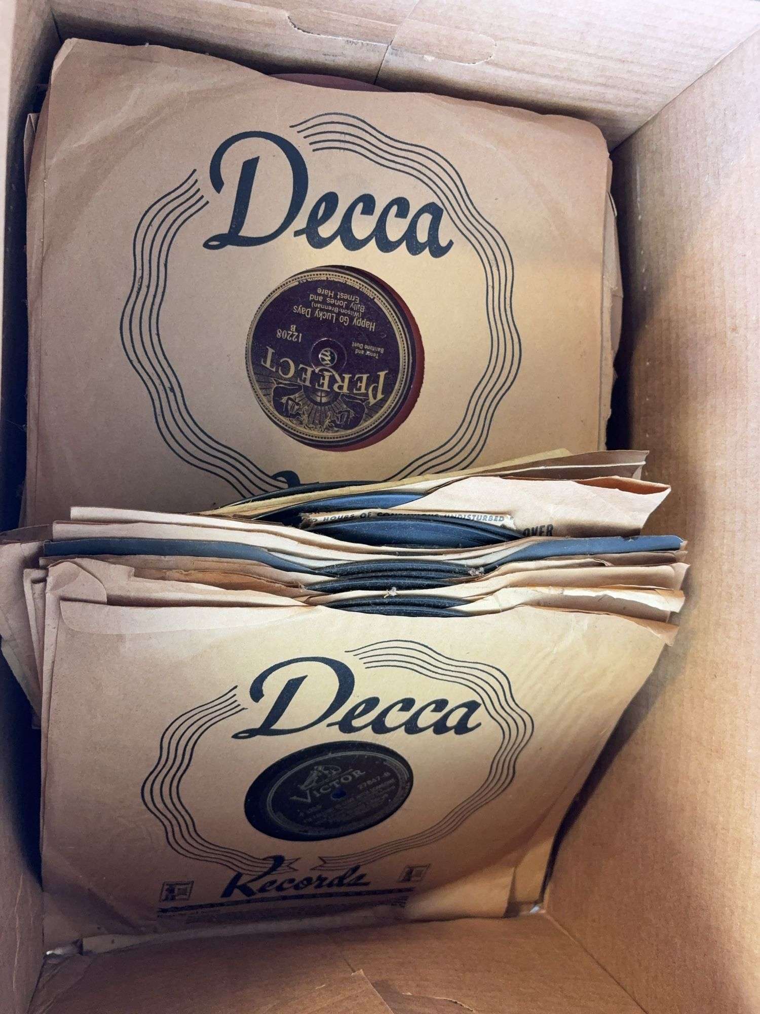 (2) boxes of Victrola records - see photos