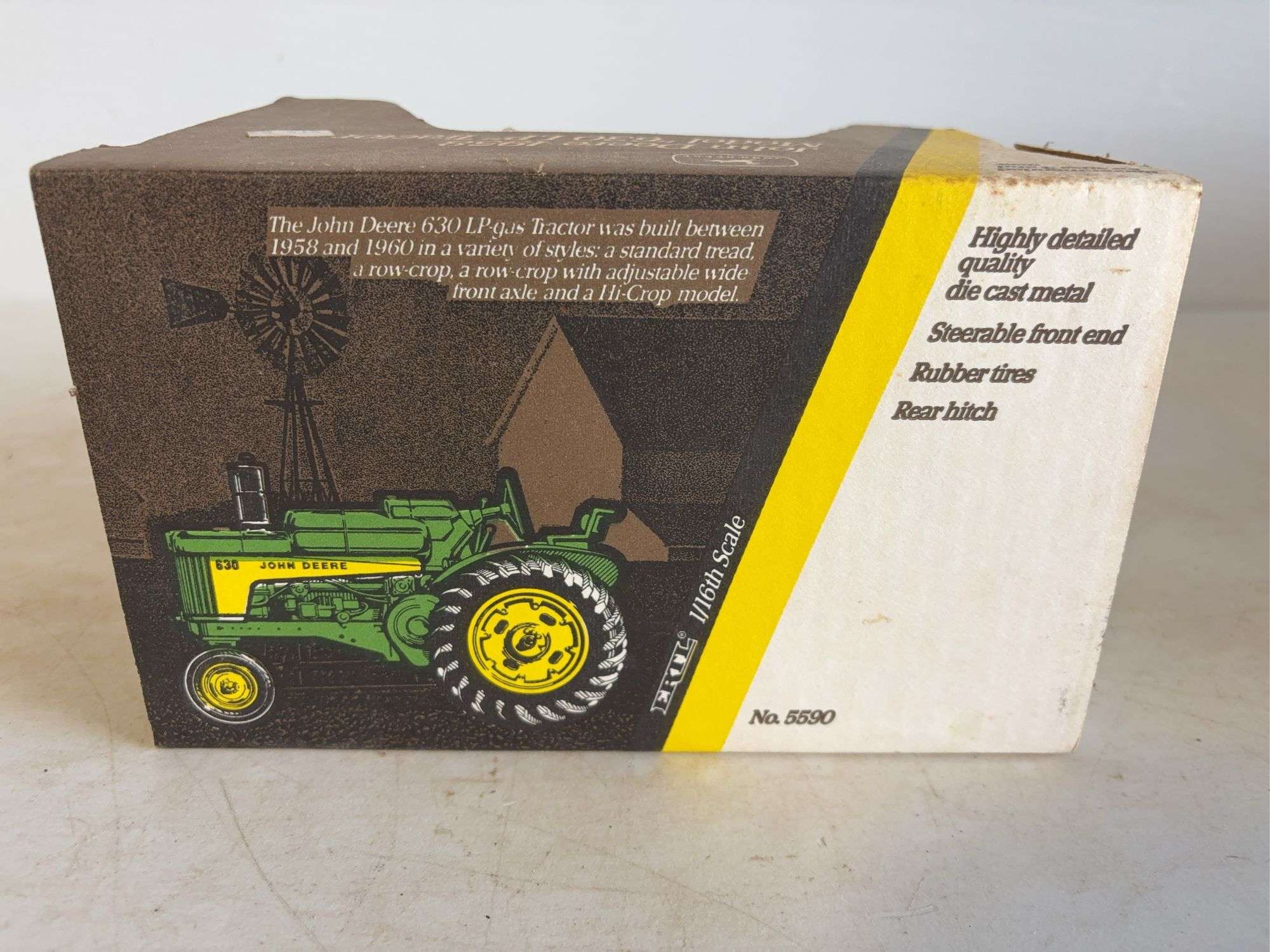 John Deere 1958 model "630 LP" diecast tractor - 1/16 scale, dirty