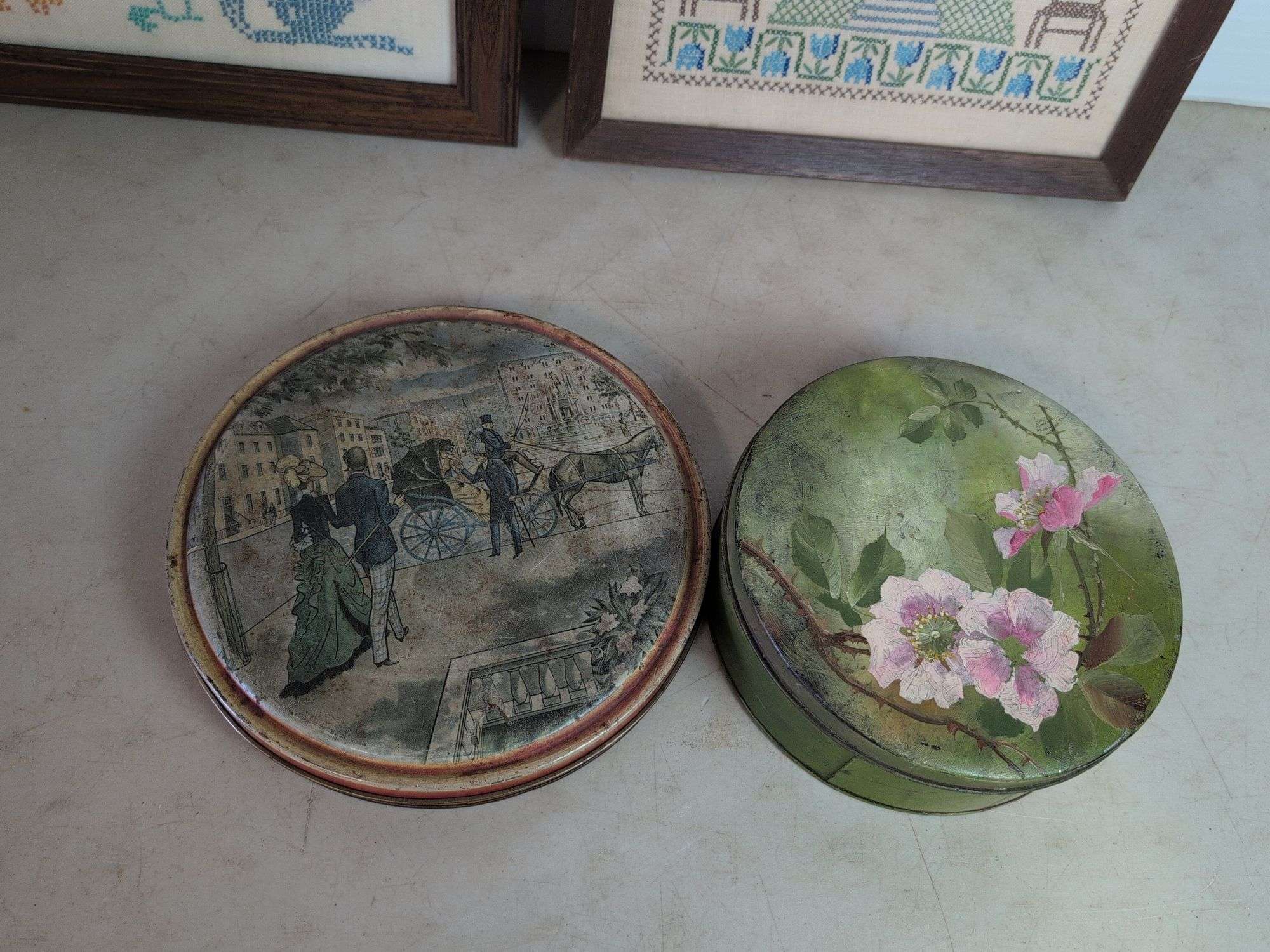 Buttons, Charlie Brown Christmas Tree, and (2) stitched signs