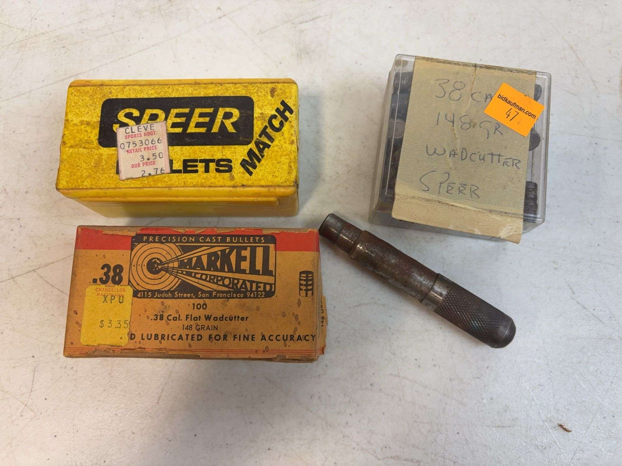 220+ bullets of .38 Caliber - Speer and Markell - Kaufman Realty & Auctions