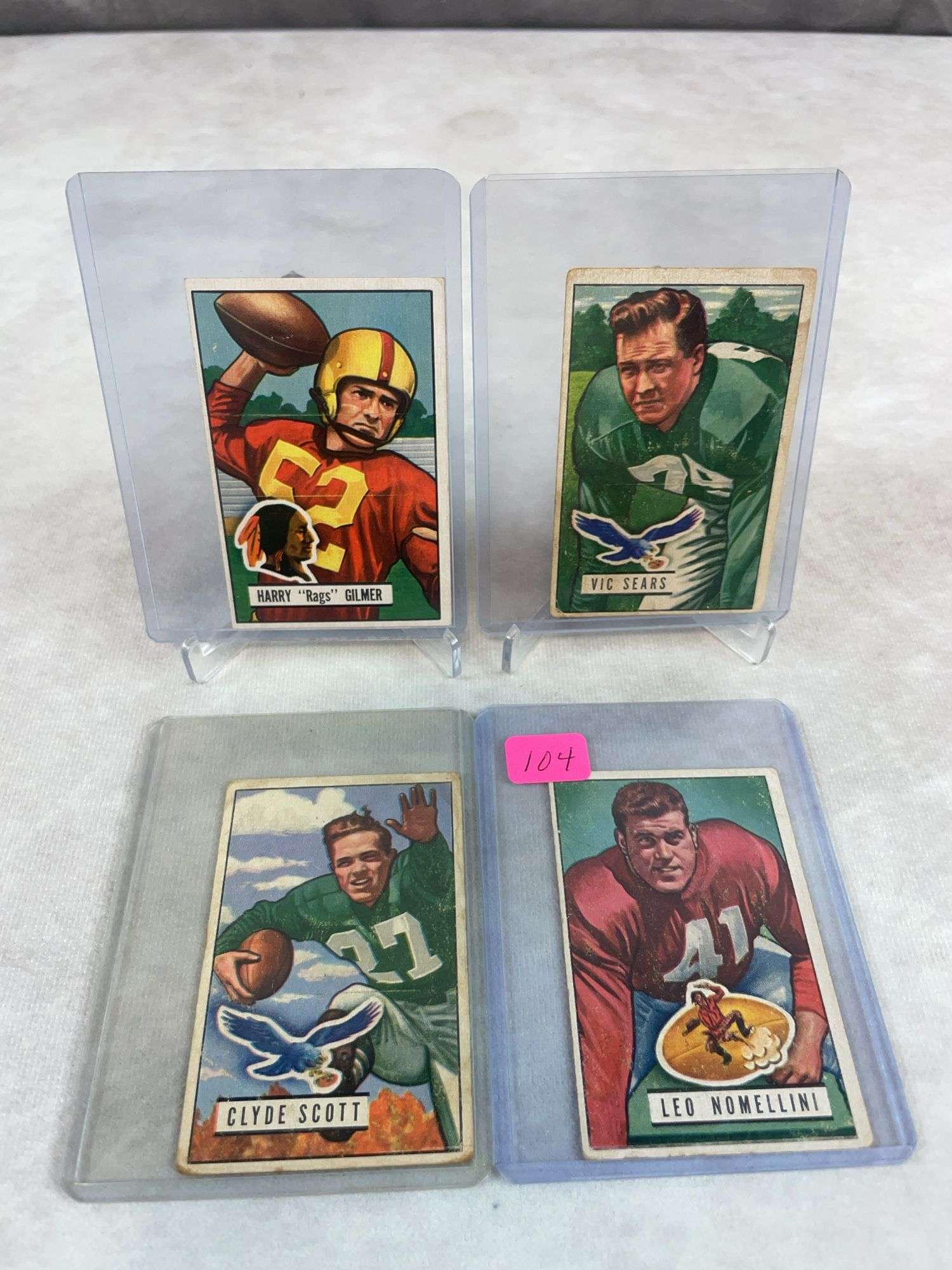 1951 Bowman football: Leo Nomellini, Scott, Sears, Rags Gilmer