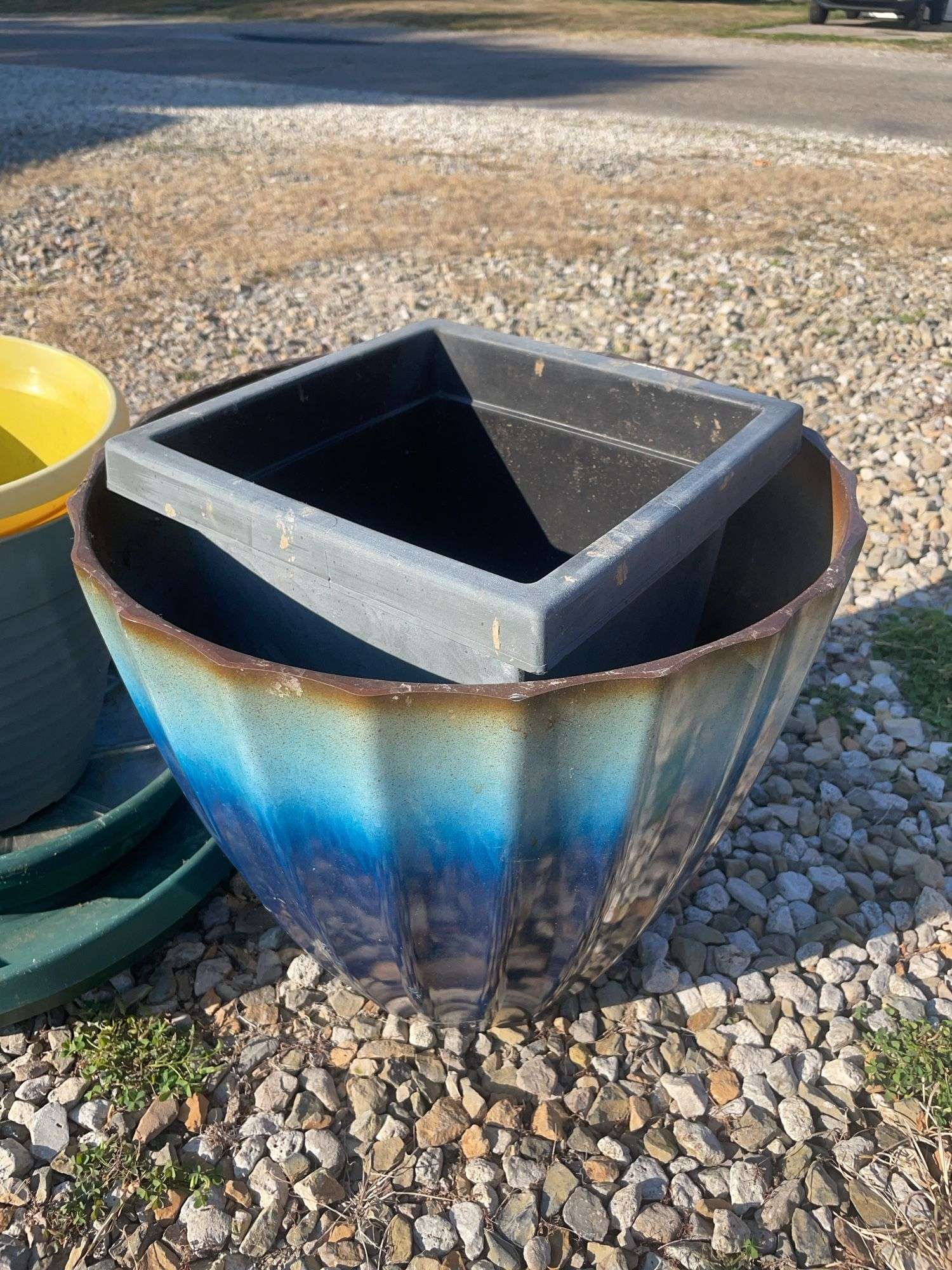 Large lot of decorative planters - mostly plastic