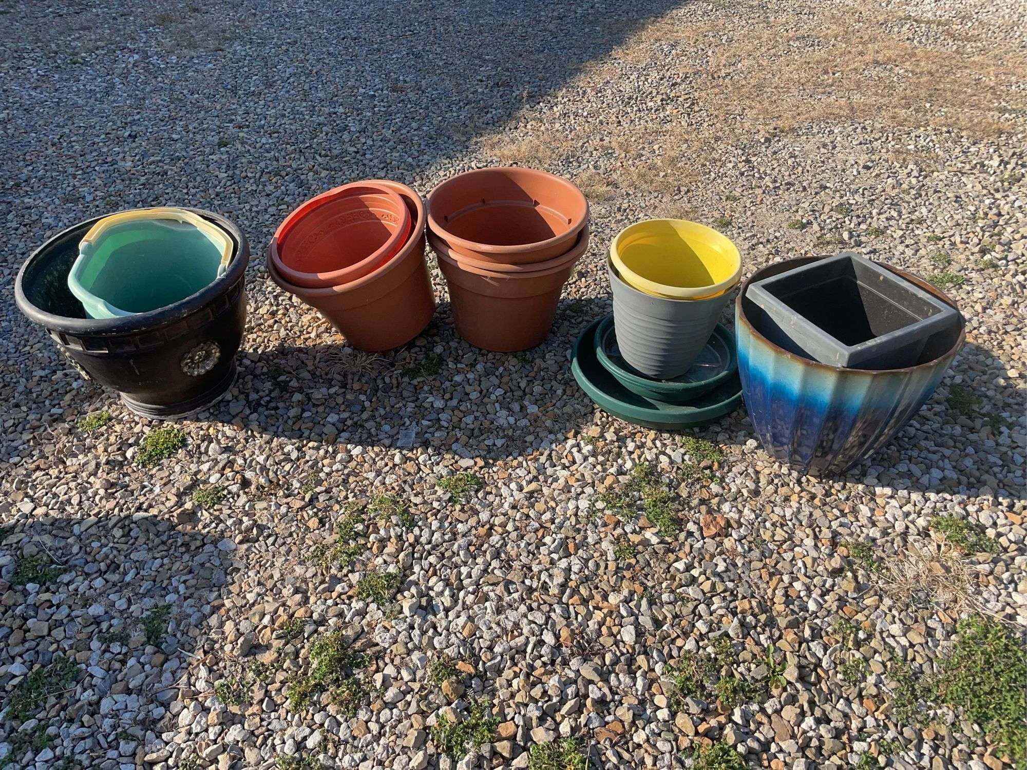 Large lot of decorative planters - mostly plastic