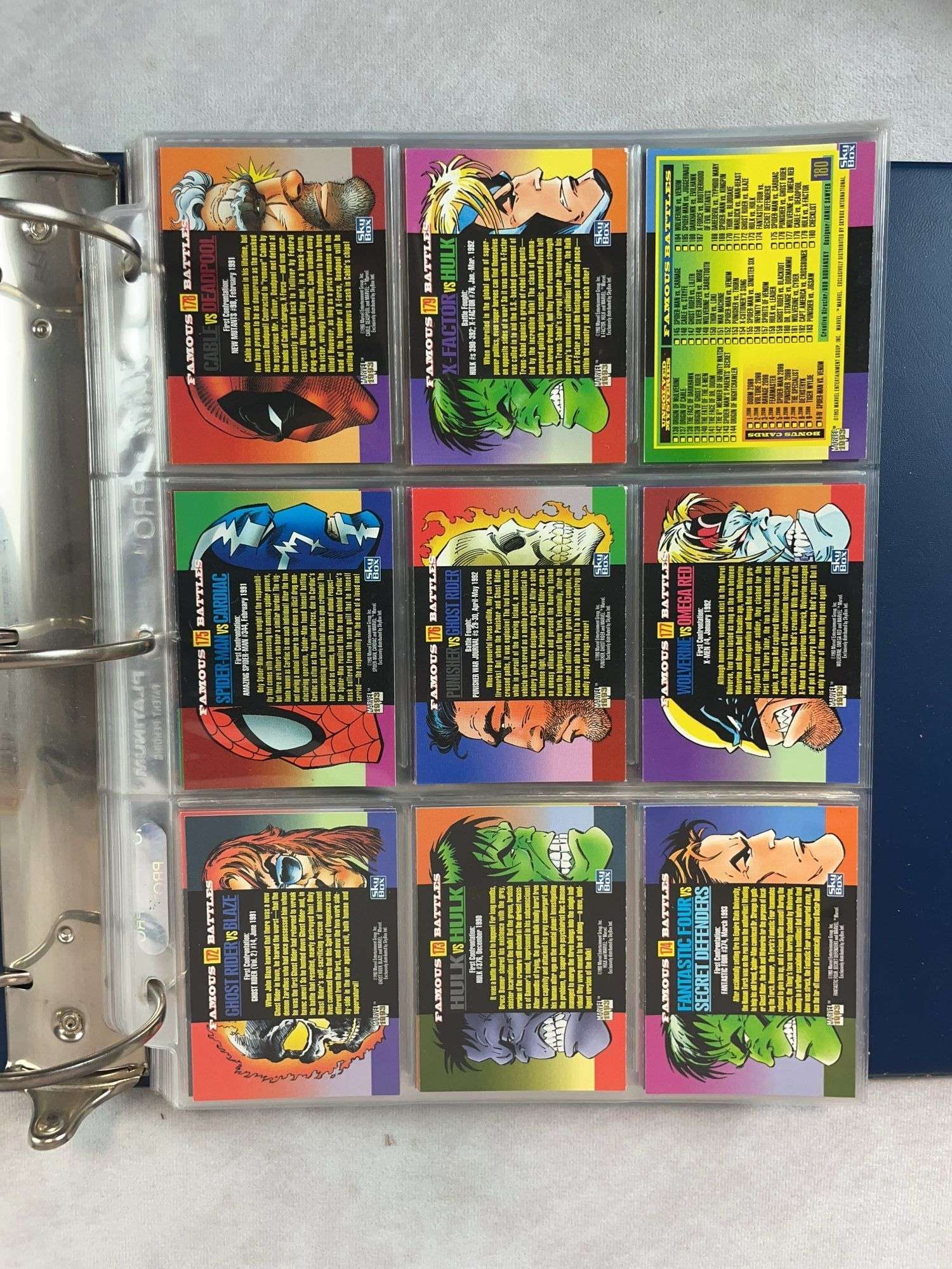1993 Marvel Comics Skybox Complete Set - 1-180