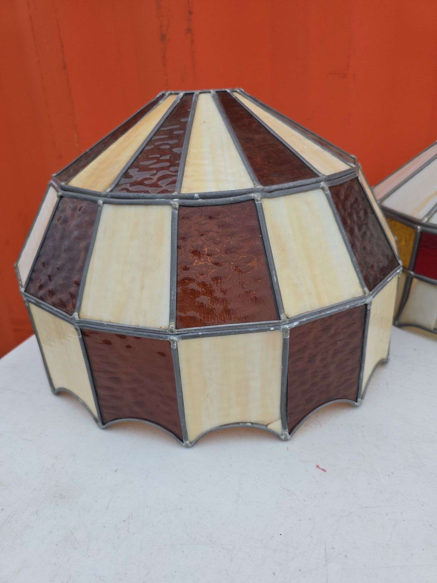 LEADED GLASS LAMP SHADE