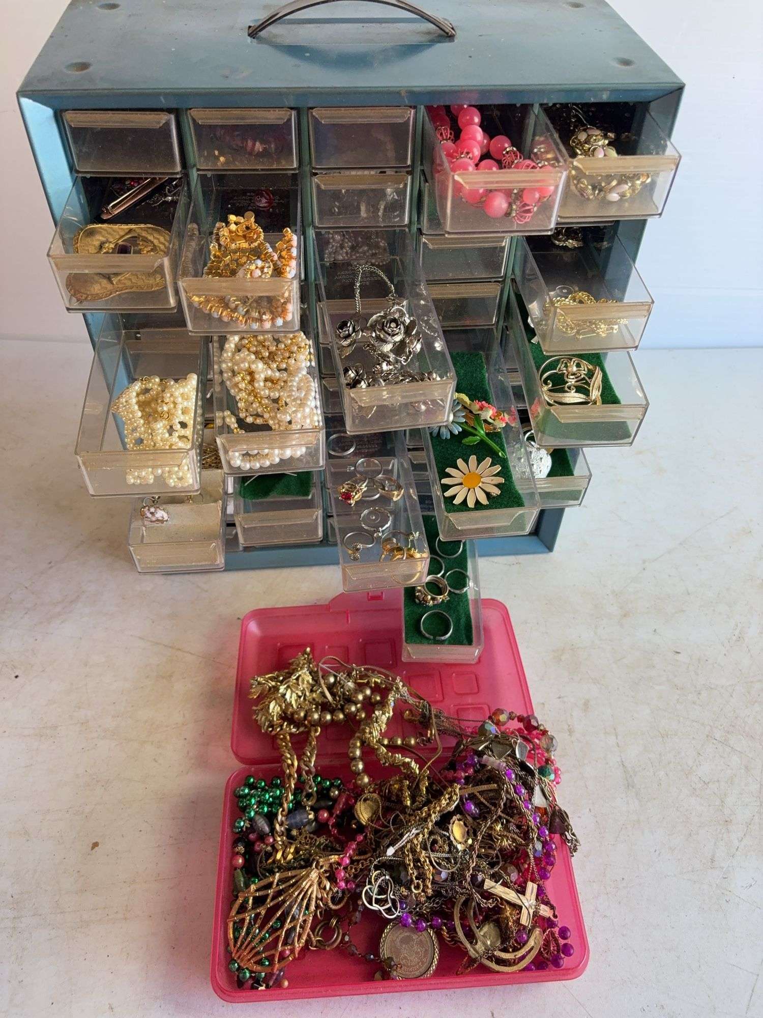 Large assortment of costume jewelry