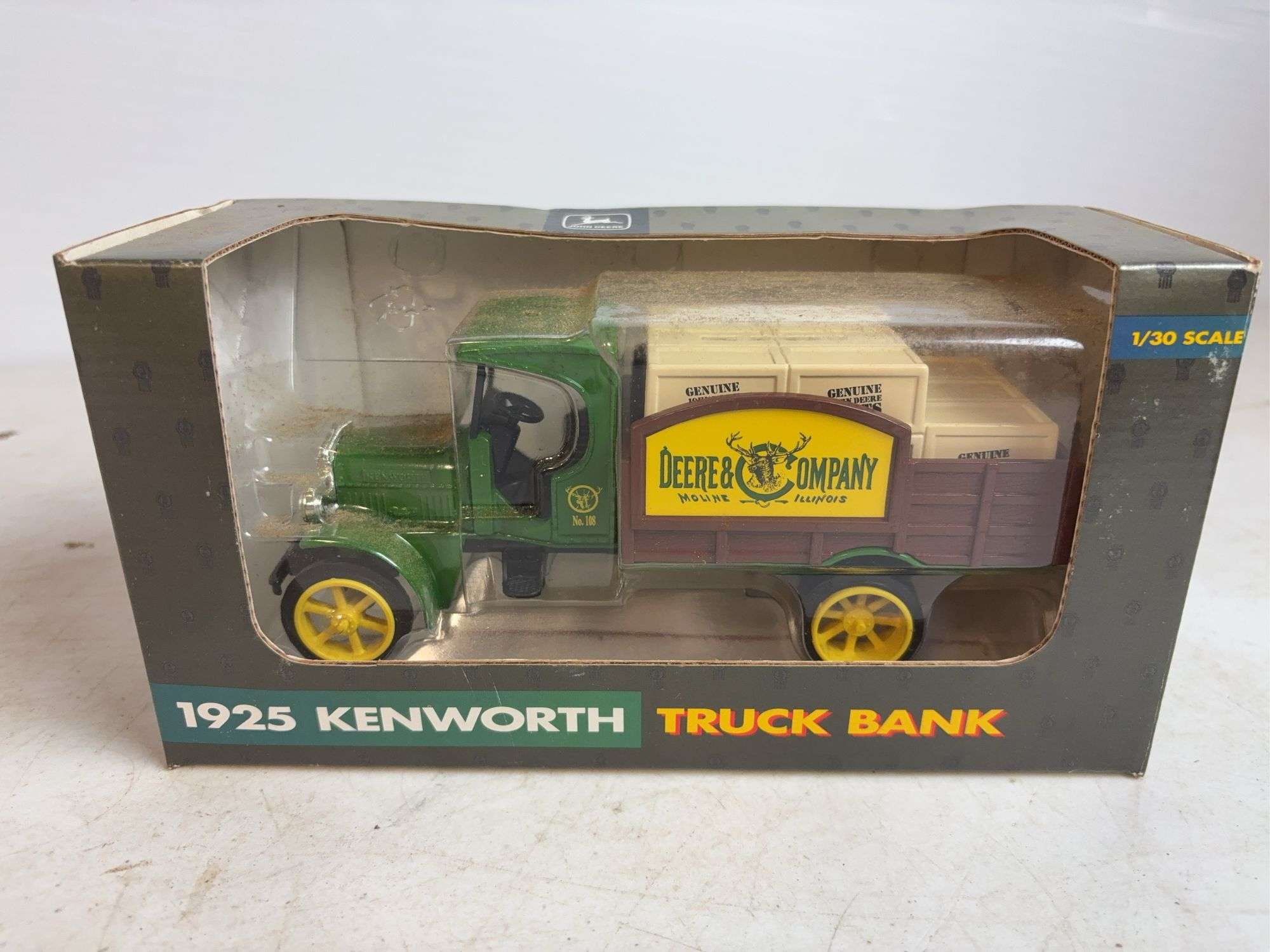 (2) model truck banks - Deere & Company - 1/30 scale & Mack Bulldog - 1/38 scale