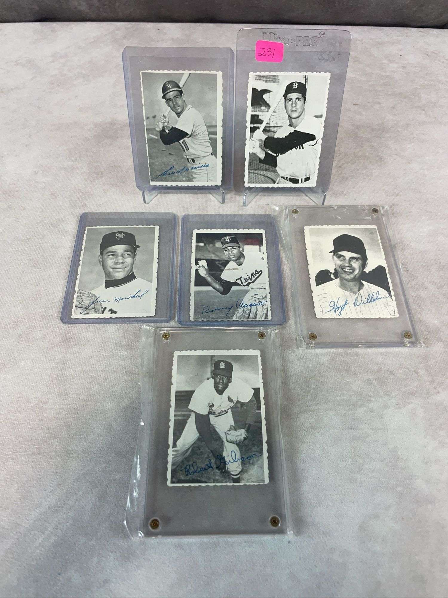 1969 Topps Deckle Edge 6 cards w/ Yaz, Carew, Aparico, Marichal, Bob Gibson