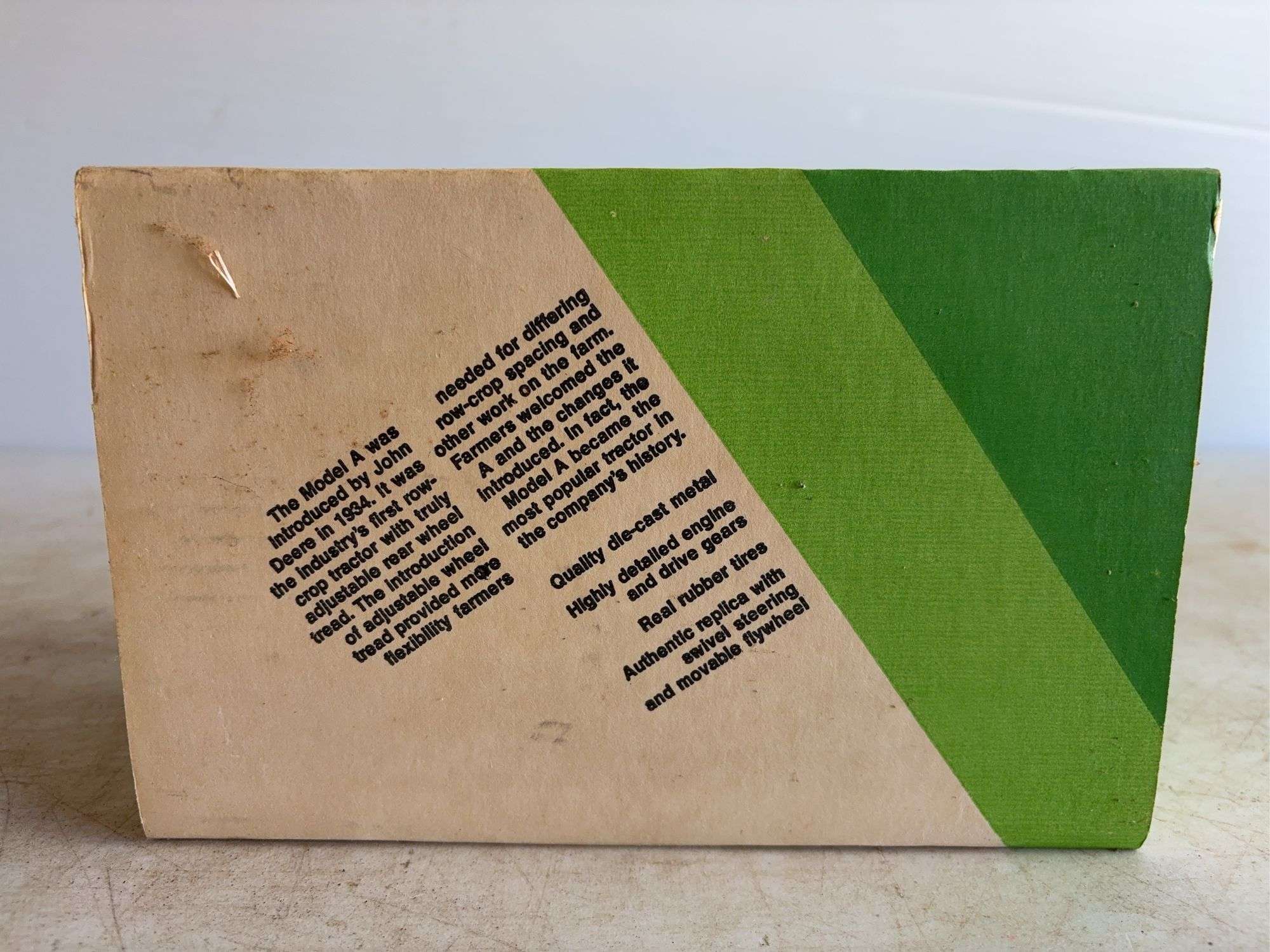 John Deere 1934 Model A diecast model tractor - 1/16 scale, dirty