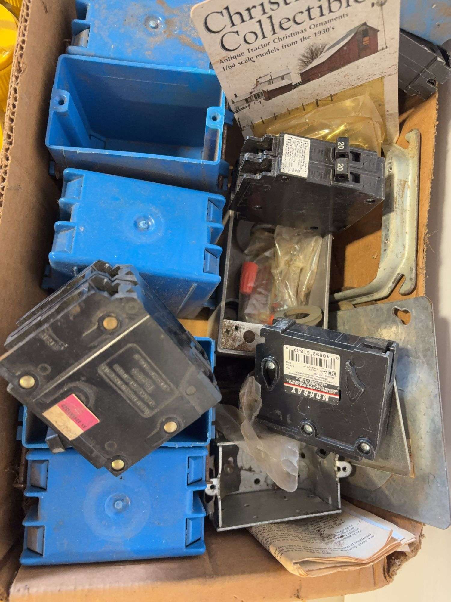 Receptacle boxes, circuit breaker boxes, and other electrical supplies