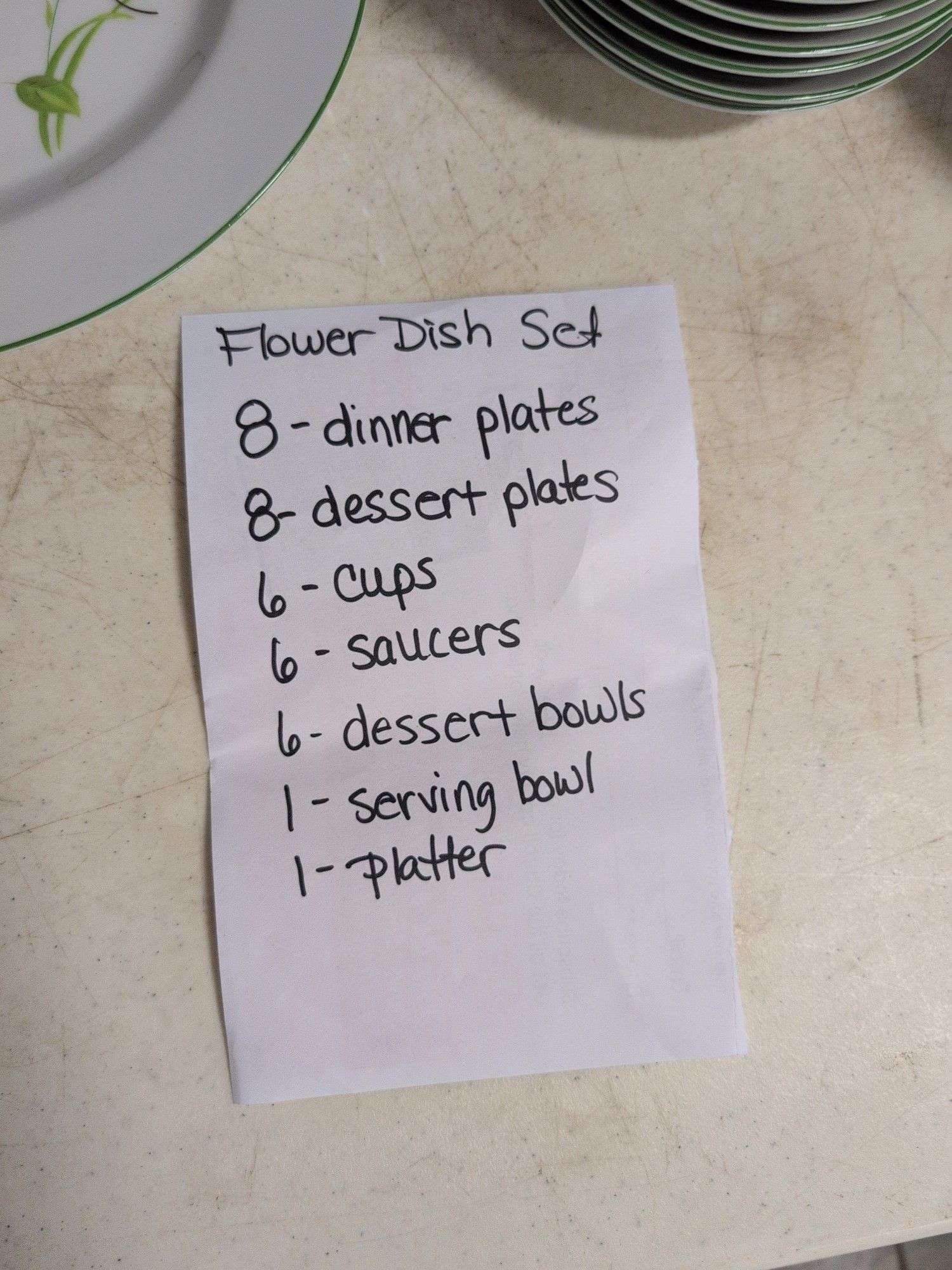 Matching flower dish set - see photos