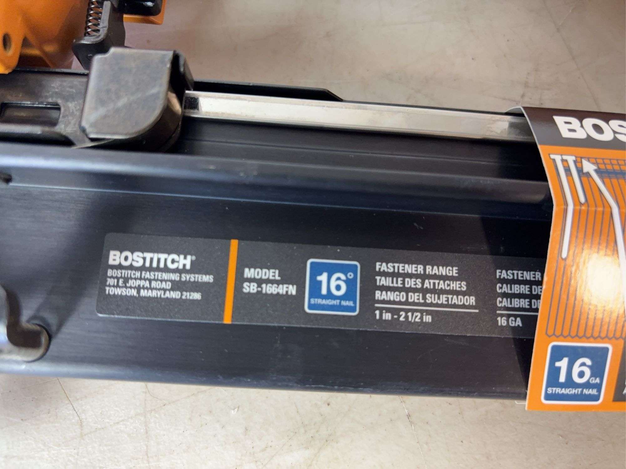 Bostitch 16 ga finish nailer