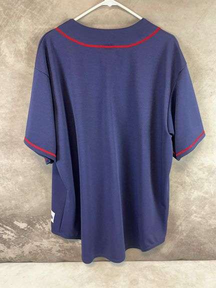 Cleveland Indians Majestic Jersey, blue w/red letters