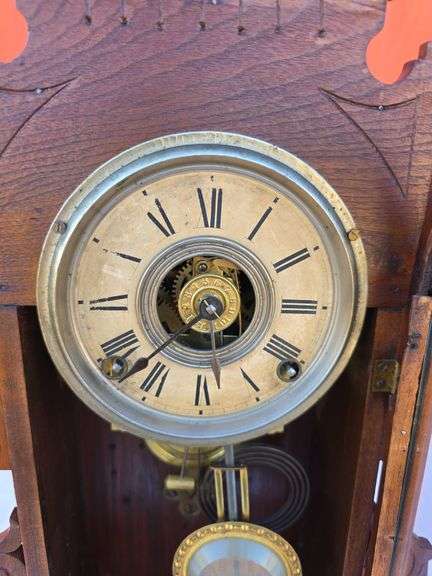 F. KROEBER LEGHORN 1882 WINDUP MANTLE CLOCK WORKS