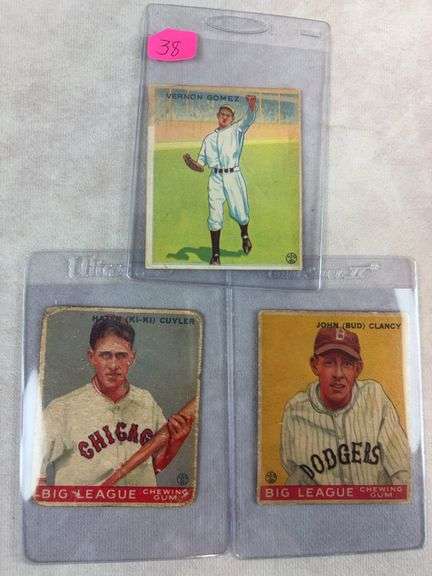 1933 Goudey: Vernon Gomez, Bud Clancy, Ki-Ki Cyler (Rookies), fair