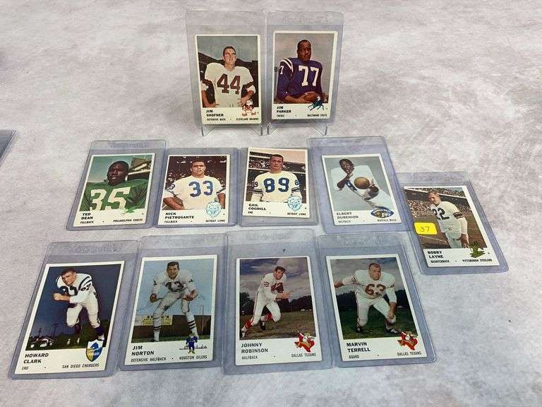 1961 Fleer lot of 11, no duplicates: Bobby Layne