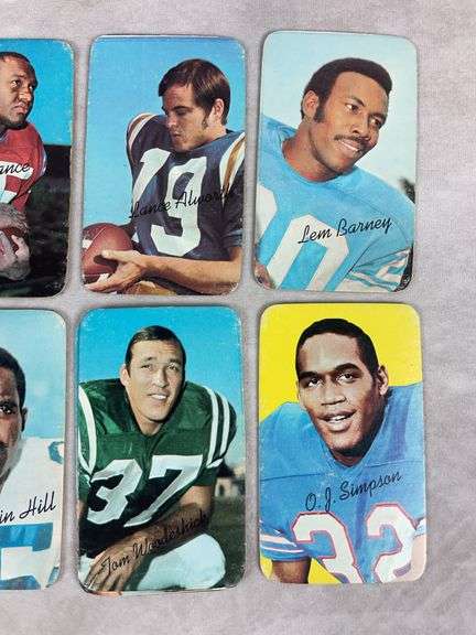 (11) 1970 Topps Super Cards - Simpson, Wilson, Hill, Butkus, Tarkenton & Others