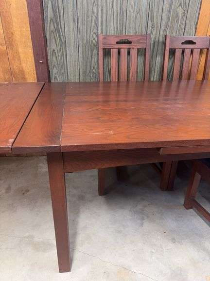 Dining Set , Table & 6 Chairs w/ Slide out on both ends for full Extension 108” W 68” W closed