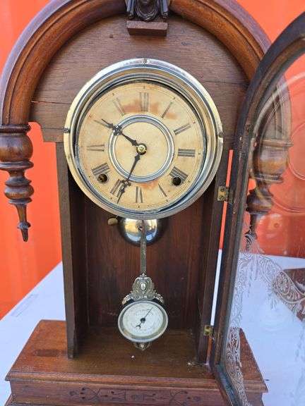 1874 F. KROEBER PARISIAN 8 DAY MANTLE CLOCK RUNS, NO KEY