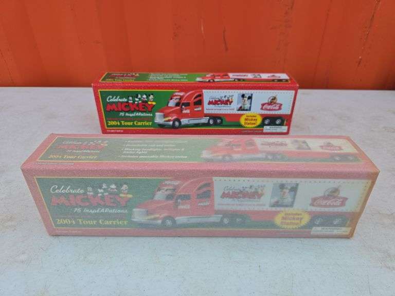 2004 COCA-COLA MICKEY MOUSE TOUR CARRIER TRUCK WITH BOX BID X 2