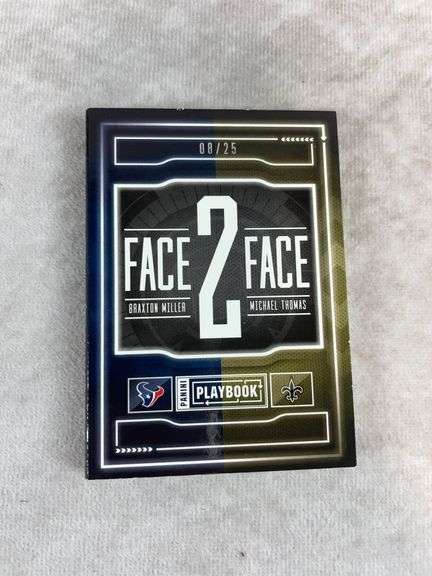 2016 Playbook Face 2 Face #5 3-Color Patch Dual RC Booklet Braxton Miller Michael Thomas #/25 (Pic o