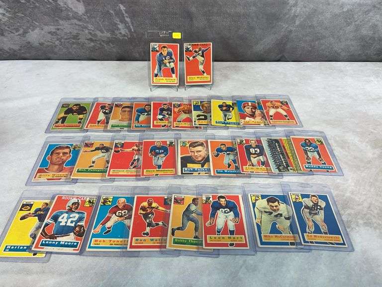 1956 Topps football 28 cards, no duplicates w/ Gifford & Alex Webster (Rookie)
