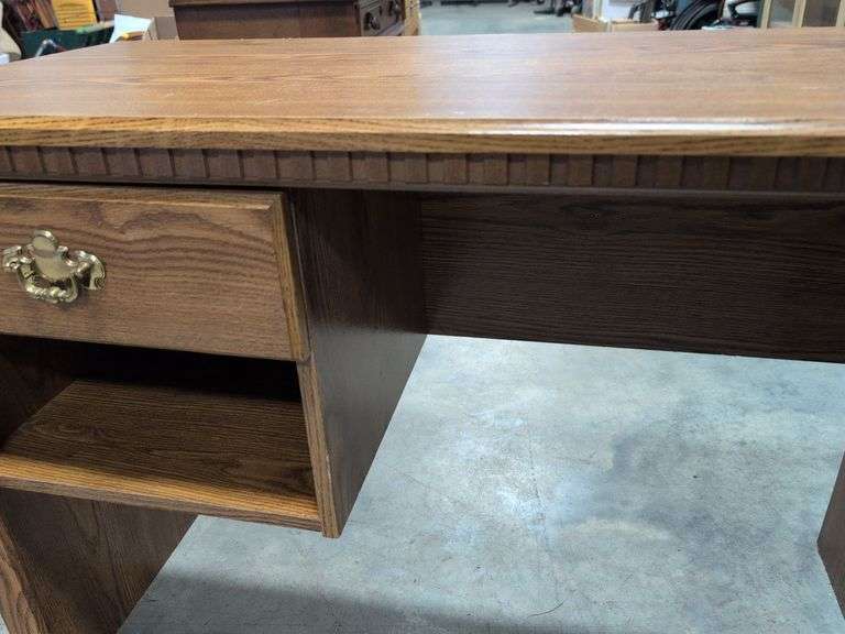 Wooden kneehole desk
