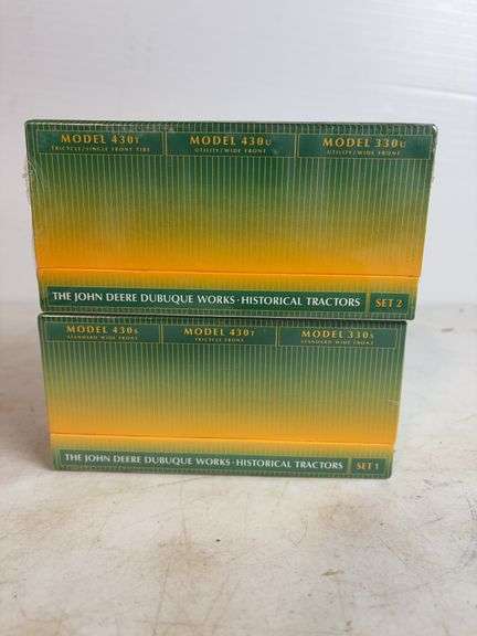 (2) John Deere historical tractor toy sets - 1/64 scale, factory sealed