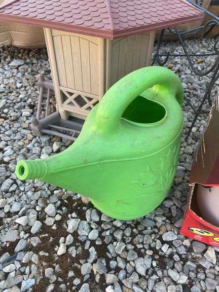 Assortment of Planters, sprayer, bird house, decorative stand and watering can