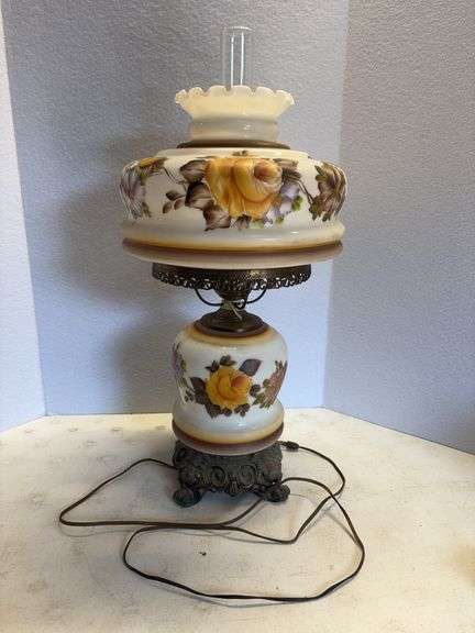 Vintage Hurricane Lamp , 29” H