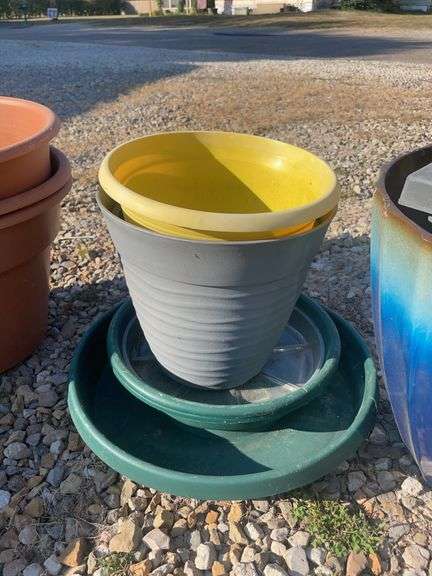 Large lot of decorative planters - mostly plastic