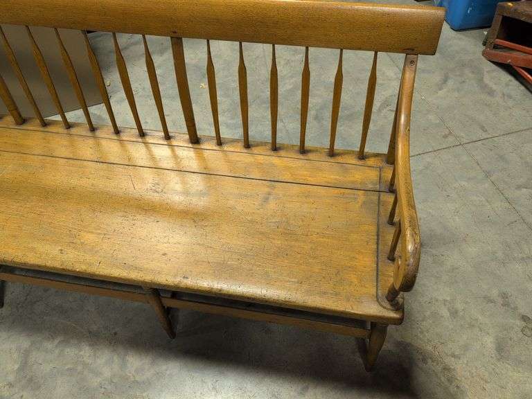 Large wooden Deacon's bench