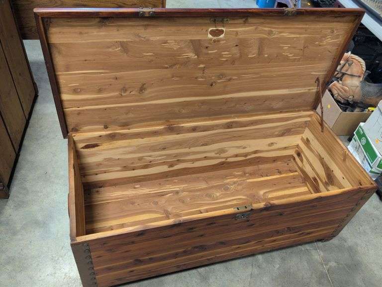 Vintage Acme cedar chest on wheels - 48" long, 21" deep, and 20" tall