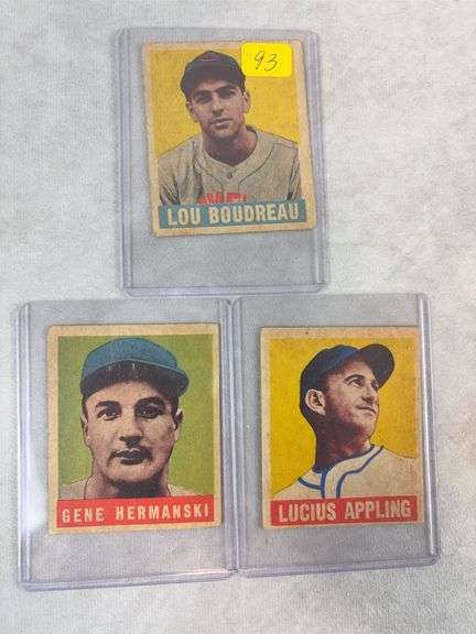 1949 Leaf baseball : Lou Boudreau (Rookie), Appling, Hermanski , good