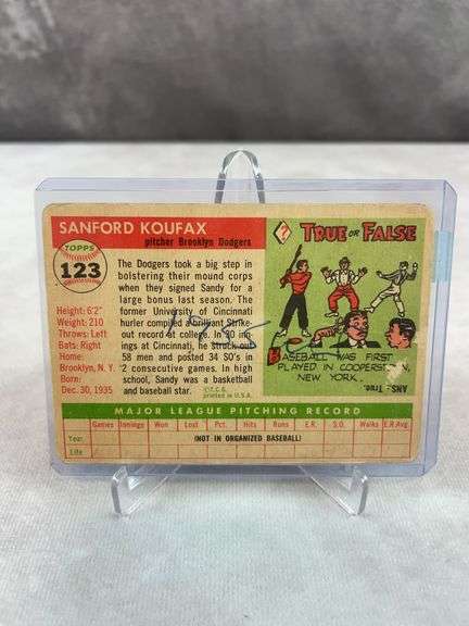 1955 Topps Sandy Koufax Rookie, off-grade