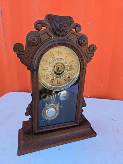 GILBERT WALNUT PARLOR CLOCK WORKS