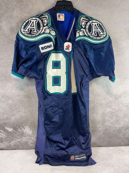CFL Ravens jersey, dark blue/aqua/black/white, size medium