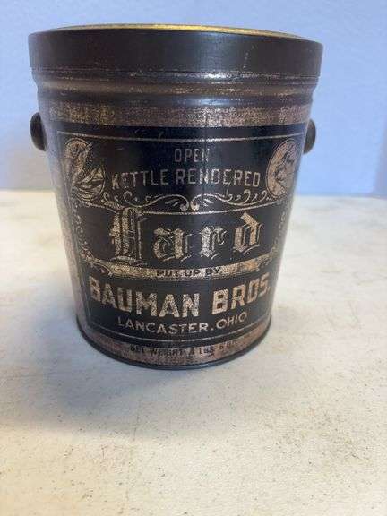 Bauman Bros Lard Tin