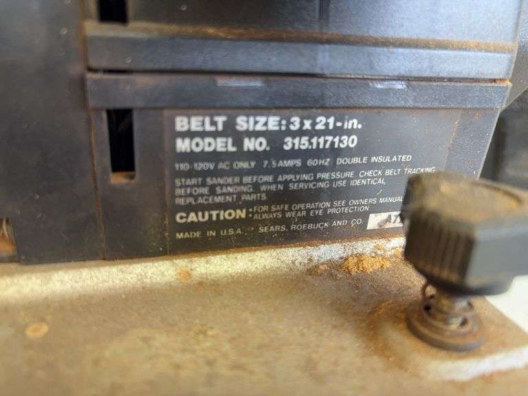Sears/Craftsman belt sander, sockets, and driving bits