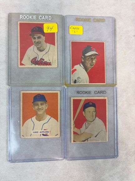 1949 Bowman baseball Star lot w/ Boudreau, Appling, Kell, Bickford (card 1!), VG+