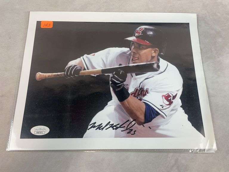 Michael Brantley signed color 9x12 action photo, JSA
