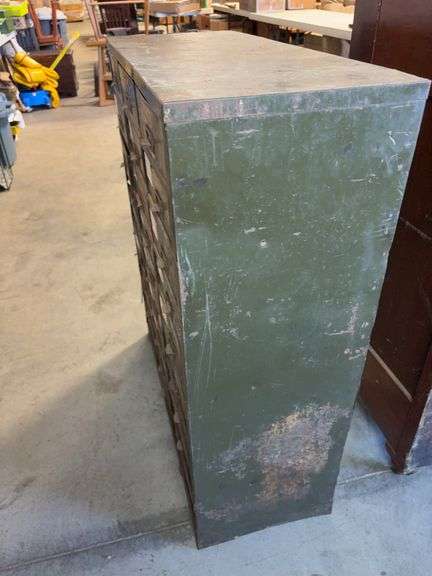 Metal cabinet with drawers - contents included