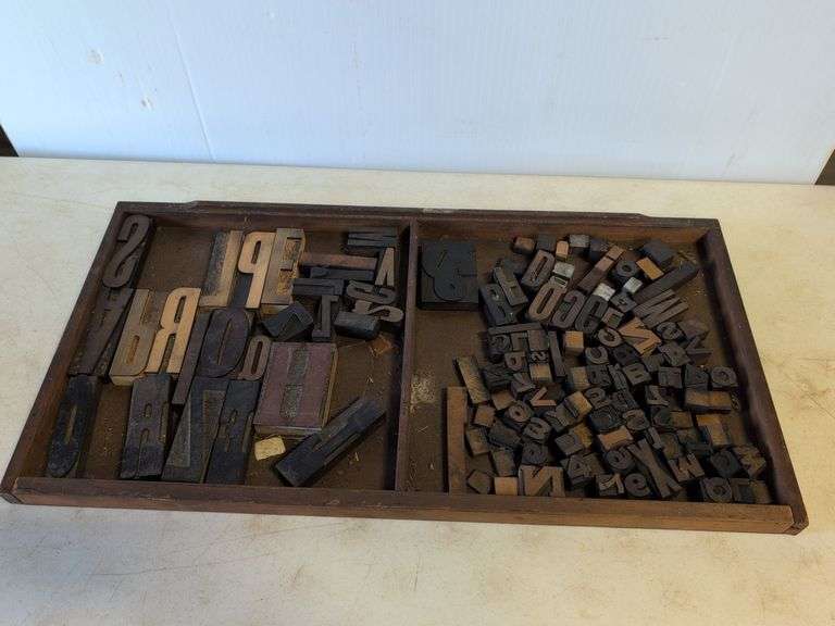 Vintage wooden type blocks