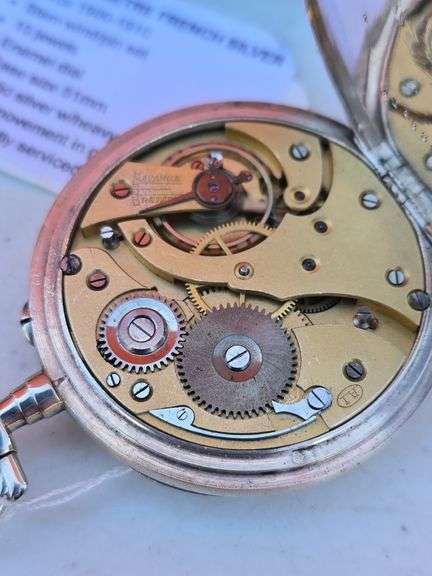 CHRONOMETER FRENCH WINDUP POCKET WATCH SILVER CASE, WORKS