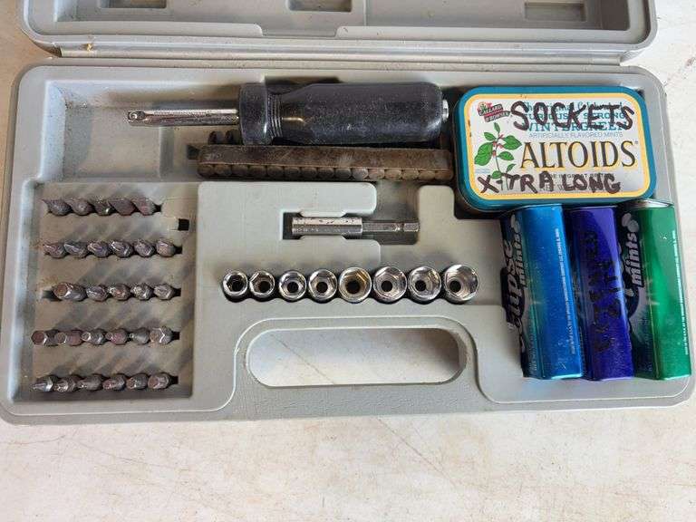 Sears/Craftsman belt sander, sockets, and driving bits