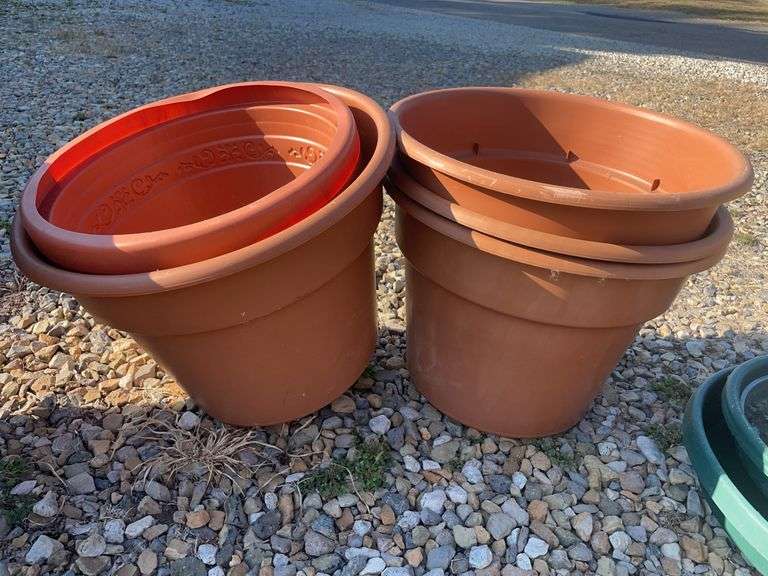 Large lot of decorative planters - mostly plastic