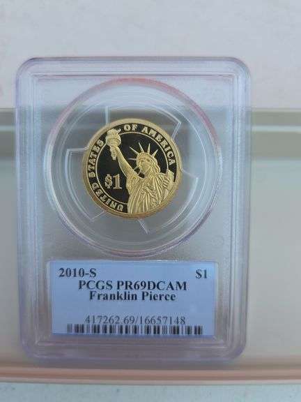 2010S FRANKLIN PIERCE PRESIDENTIAL DOLLAR PCGS PR69 DCAM